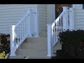 Vinyl Railing Attached To Concrete Patio & Stairs - YouTube