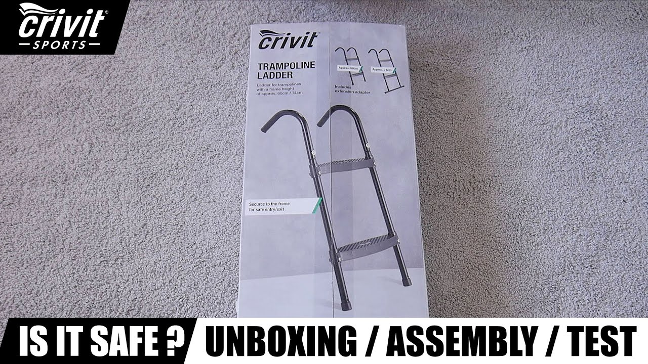 Crivit Trampoline + cheap - test unboxing YouTube + ladder, assembly LIDL, Ladder