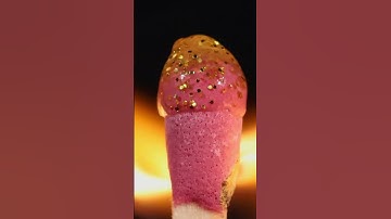 Match, Glitter Glue & Fire | Macro #satisfying #macro #asmr #asmreating #closeup #zoom #experiment