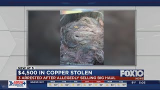 Three arrested in copper theft case