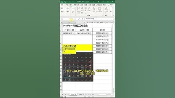 NETWORKDAYS计算日期间工作日的天数 #excel #networkdays