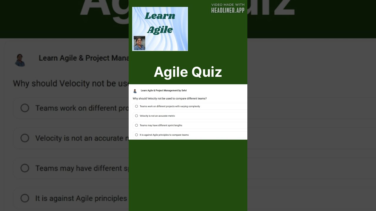 Why should Velocity not be used to compare different teams? | Scrum Master Interview | Agile Quiz