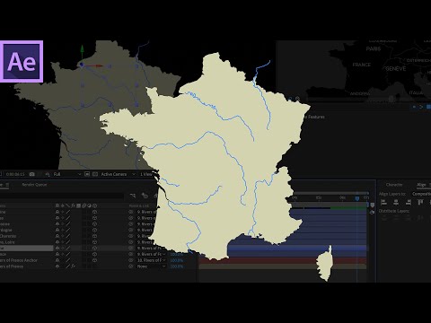 Mapping France's Rivers ?Adobe After Effects + GEOlayers