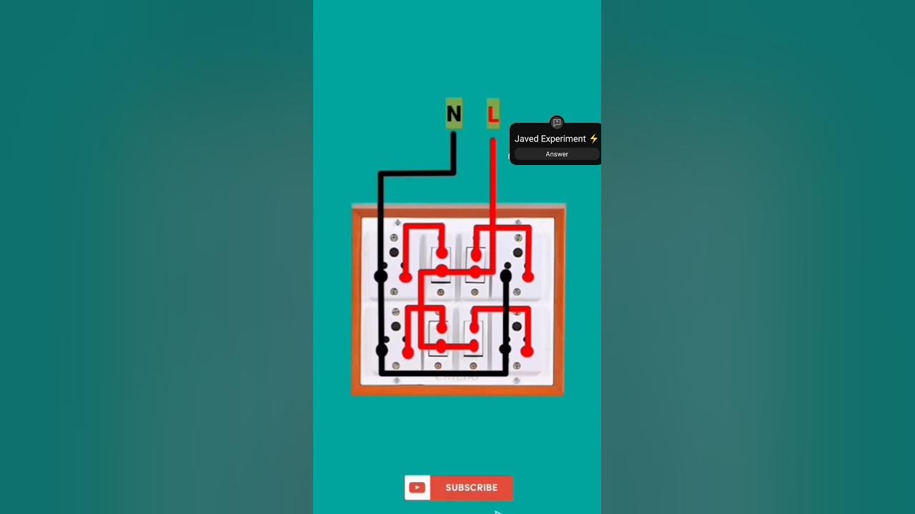 4 switch 4 socket connection ⚡⚡👍 #shortfeed #electrical #diy #switch #