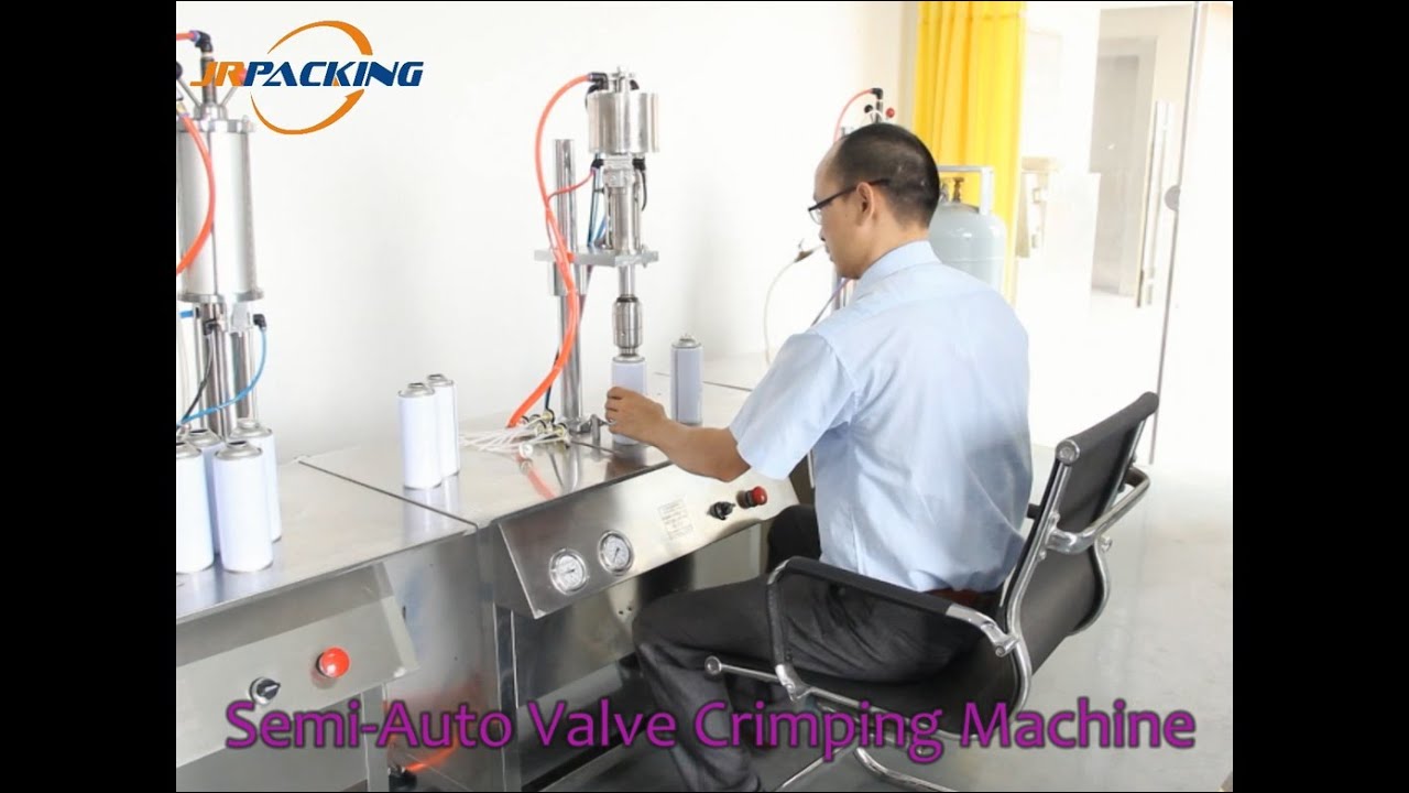 Semi Automatic Aerosol Valve Crimping Machine for Aerosol Can Filling ...