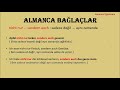 ALMANCA  BAĞLAÇLAR | DEUTSCHE KONJUNKTİONEN |