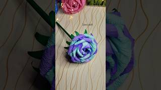 Diy how to make a rose with tissue paper/Aesthetic Rose craft/ #diycrafts #aesthetic #rose #trending
