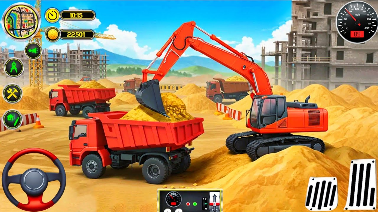 Real Large City Construction Games - City Road Construction Simulator 3D Game - Android GamePlay