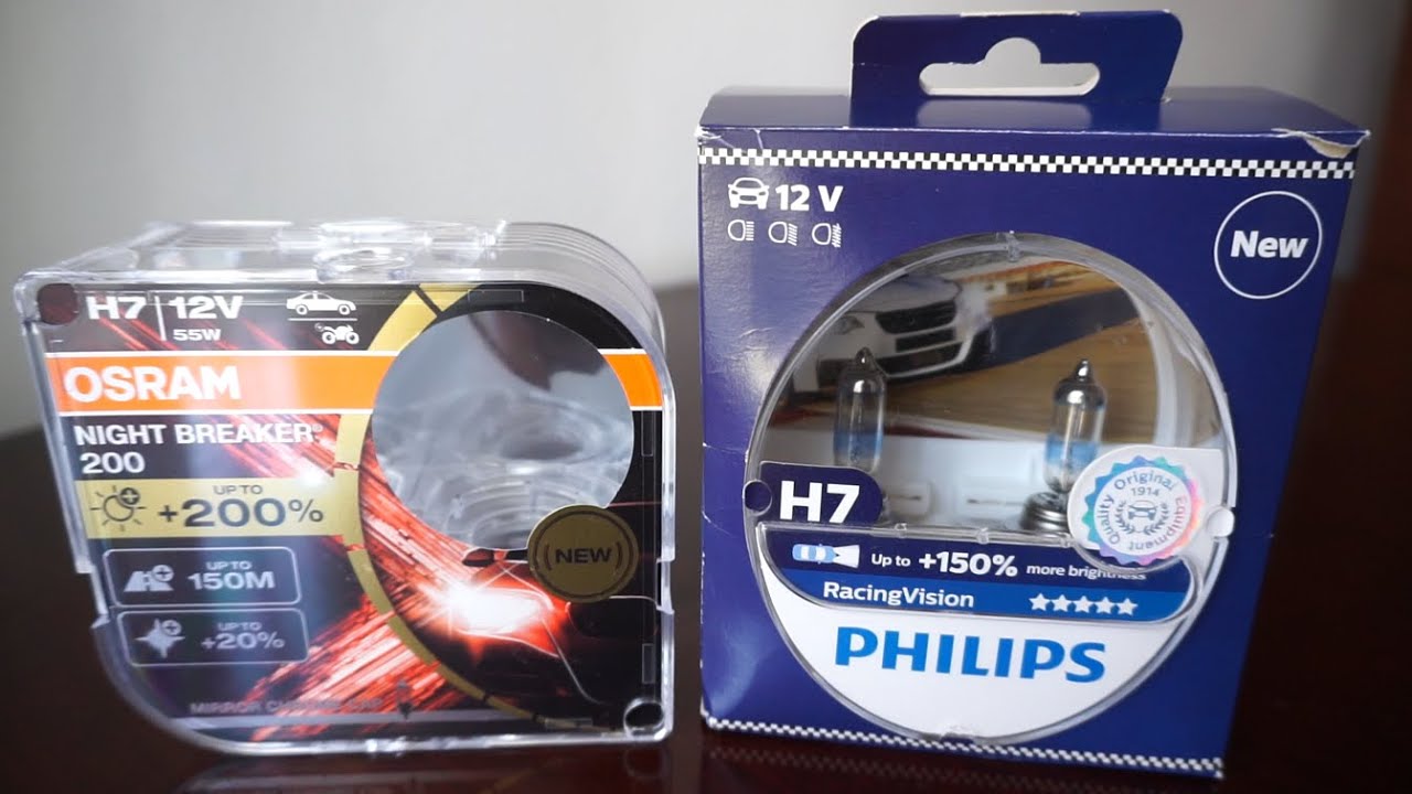 High Beam Philips RacingVision GT200 vs OSRAM NIGHT BREAKER 200