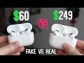 FAKE vs REAL Apple AirPods Pro! Superpods v4.5 - AirPods Pro SuperCopy Comparison! (GIVEAWAY!)