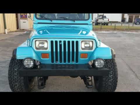 1994 Teal Wrangler 6 cyl AUTOMATIC EZJEEPS - YouTube
