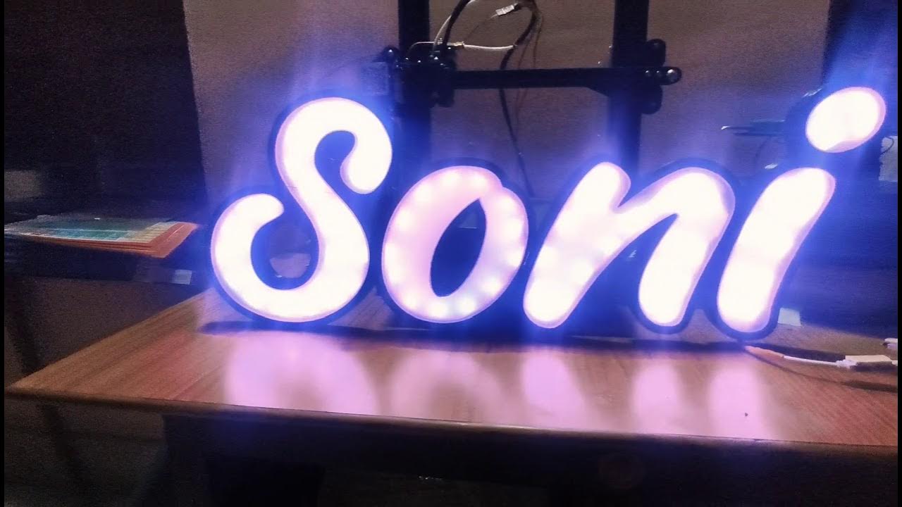 3D Printed Led Light Name Display 