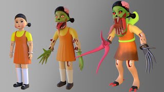 어몽어스 VS 좀비 3D | Among Us VS Squid Game Doll 3D Zombie | Animated