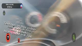 Leon cupra 2.0 tfsi dsg 4wd acceleration 100-200 km/h 5.15s mid boost and high boost 4.76s