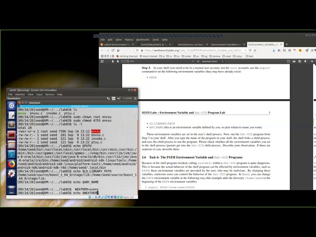 Lab03: SEED 1.0 Environment Variable and Set-UID Program Lab Part2 - YouTube Lab03: Seed 1.0 Environment Variable And Set-Uid Program Lab Part2 - Youtube