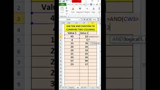 Use The And Function Compare Two Columns in Excel #nkexcelclasses #excel #short screenshot 4