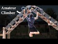 Amateur Climber Tries Homemade Ninja Warrior Course for the First Time!