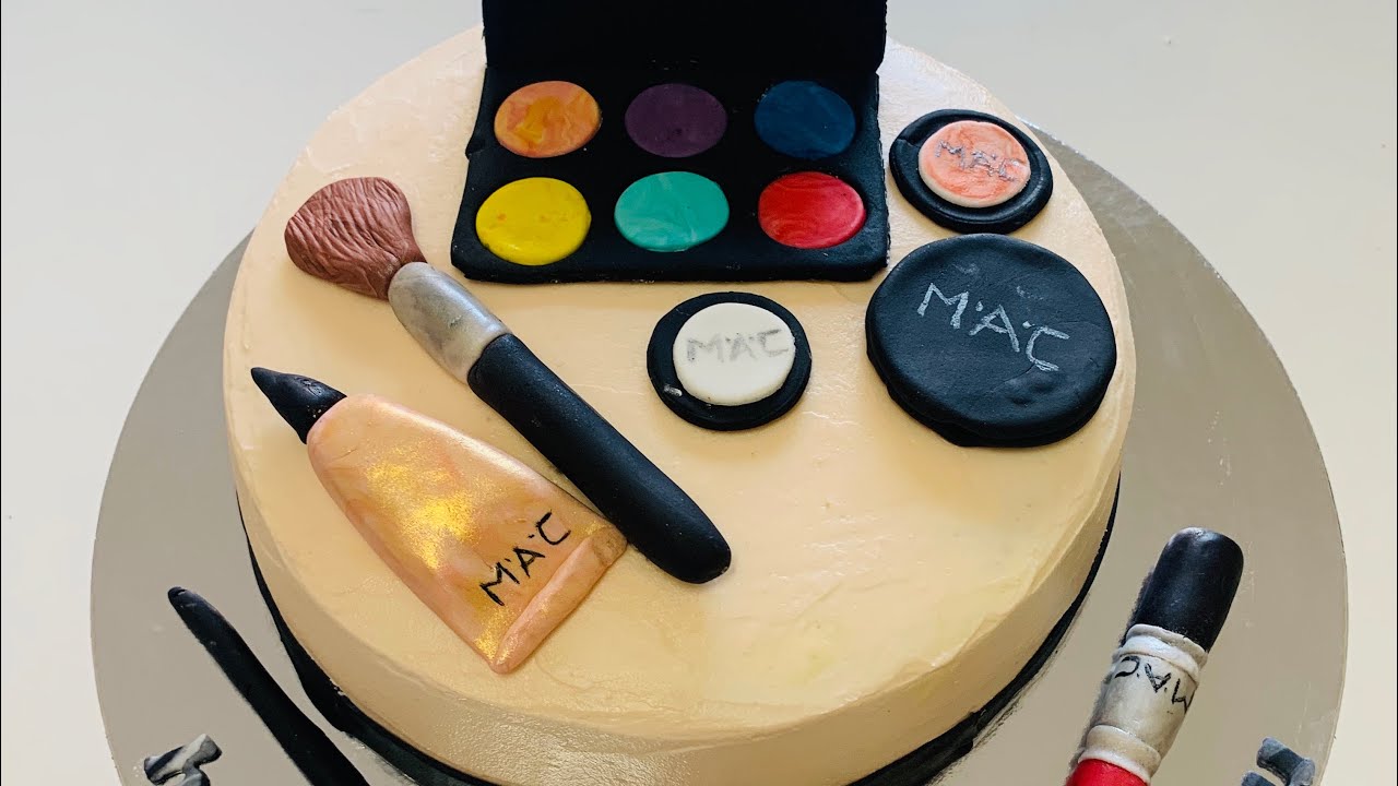 Mac Makeup Cake With Fondant Toppers