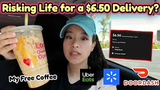 Picking up orders no matter the situation! For $6.50.. Uber Eats Ride Along Door Dash Walmart Spark