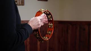 Regular Wood Tambourine, Brass Jingles - Ta2B-Ab