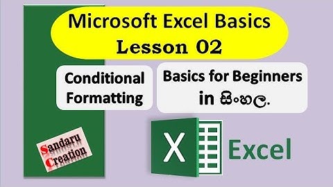 Microsoft Excel basic for beginners in Sinhala (Conditional formatting in Excel Sinhala )- Lesson 02