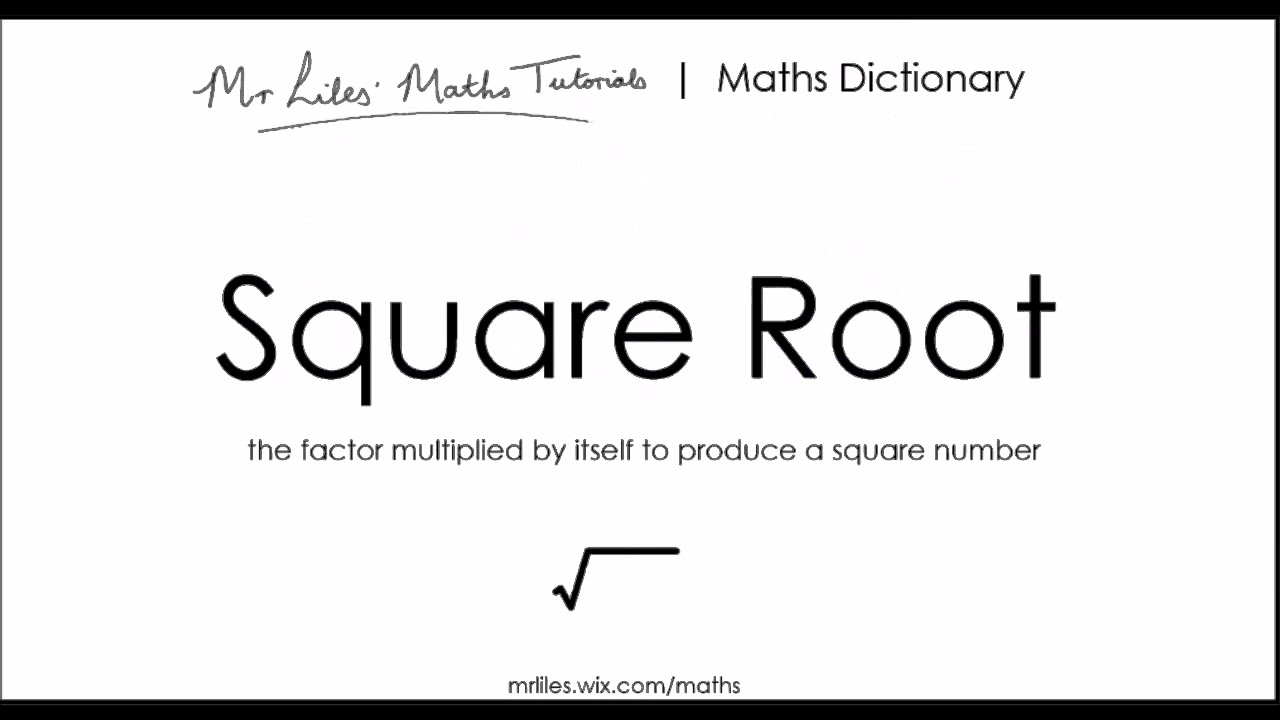 Maths Dictionary Square Number YouTube