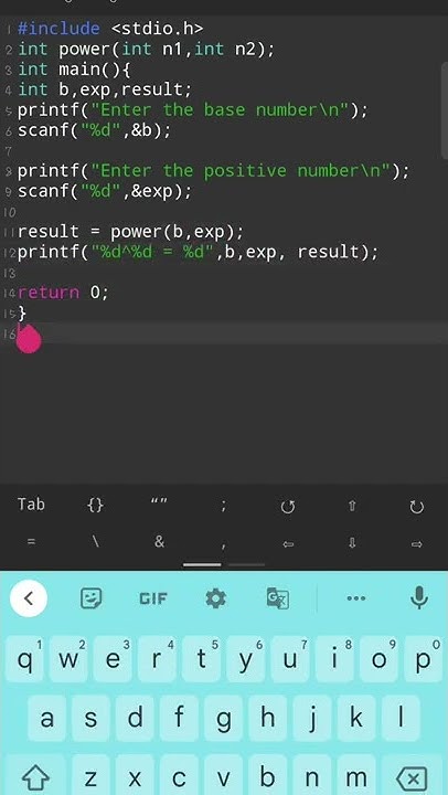 how to calculate power of a number using recursion in C.#education # ...