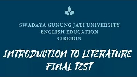 FINAL TEST OF INTRODUCTION TO LITERATURE