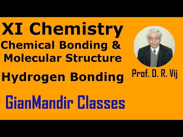 XI Chemistry | Chemical Bonding and Molecular Structure | Hydrogen Bonding by Ruchi Ma'am