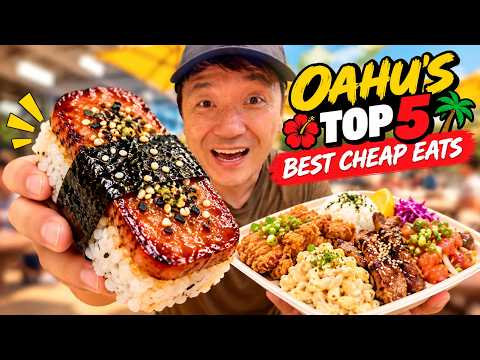 My Top 5 FAVORITE CHEAP EATS in Oahu, Hawaii! 🌺🔥
