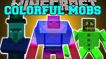 Minecraft: COLORFUL MOBS MOD (DYE MOBS & MAKE THEM INVISIBLE!) Mod Showcase
