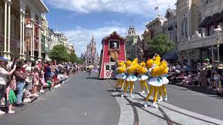 Disney’s Magic Kingdom 2023 Happy Easter Parade on Main Street with Castle views