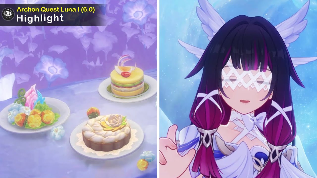 Traveler and Paimon Bring Food for Columbina ✦ Genshin Impact Luna 1 6.0