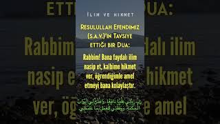 İlim Ve Hikmet. Resulullah Efendimiz S.a.v.in Tavsiye Ettiği Bir Dua I