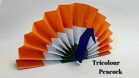 DIY PAPER PEACOCK|Independence Day 🇮🇳 peacock craft | Tricolour 🦚 | republic day craft method 2