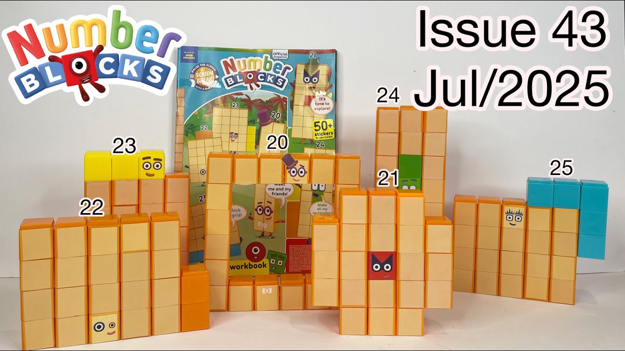 Numberblocks magazine issue 43, jul/2025, with build your own 20-25 numberblocks 20 - 25