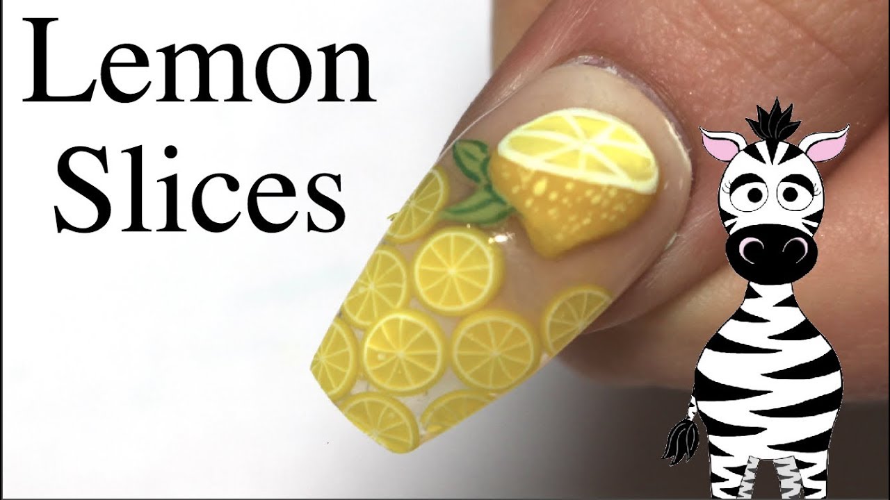 3D Lemon Slices Acrylic Nail Art Tutorial