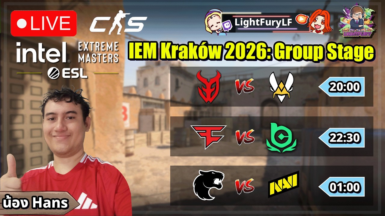 🔴[CS2] ดูแข่ง 3DMAX⚔️Vitality / FaZe Clan⚔️BC /Furia⚔️NAVI (ฺBo3)🏆 IEM Kraków 2026 Group Stage Day 6