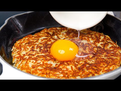 Only 3 ingredients! Quick breakfast in 5 minutes! A very simple and delicious potato and egg recipe
