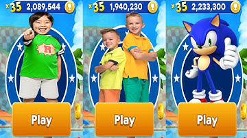 Tag with Ryan vs Vlad & Niki Run vs Sonic Dash Android Gameplay