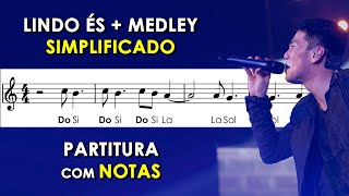 Lindo És + Medley | Partitura com Notas para Flauta Doce, Violino e Playback no Piano