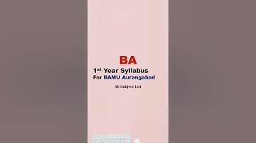 BA 1st Year Syllabus For BAMU University | BA Syllabus 2025