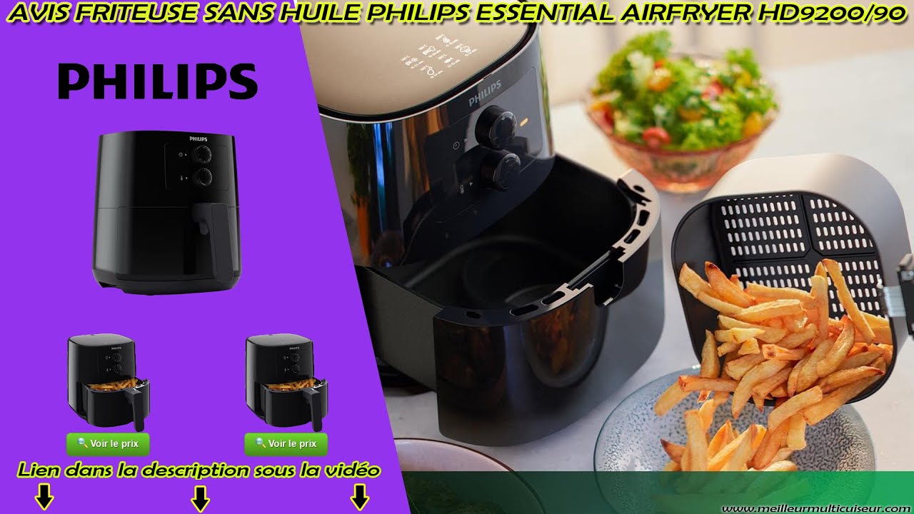 ⭐ Avis Philips Essential Airfryer HD9200/90 Friteuse Sans Huile 12-en-1  Petite Capacité Rapid Air 