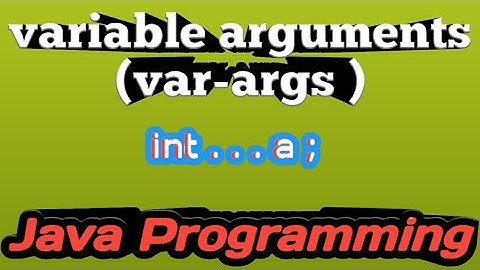 Variable Argument in Java