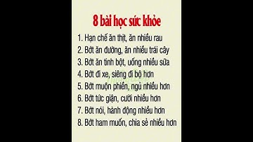 8 bài học sức khoẻ