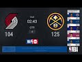 Trail Blazers @ Nuggets | NBA Playoffs on TNT Live Scoreboard