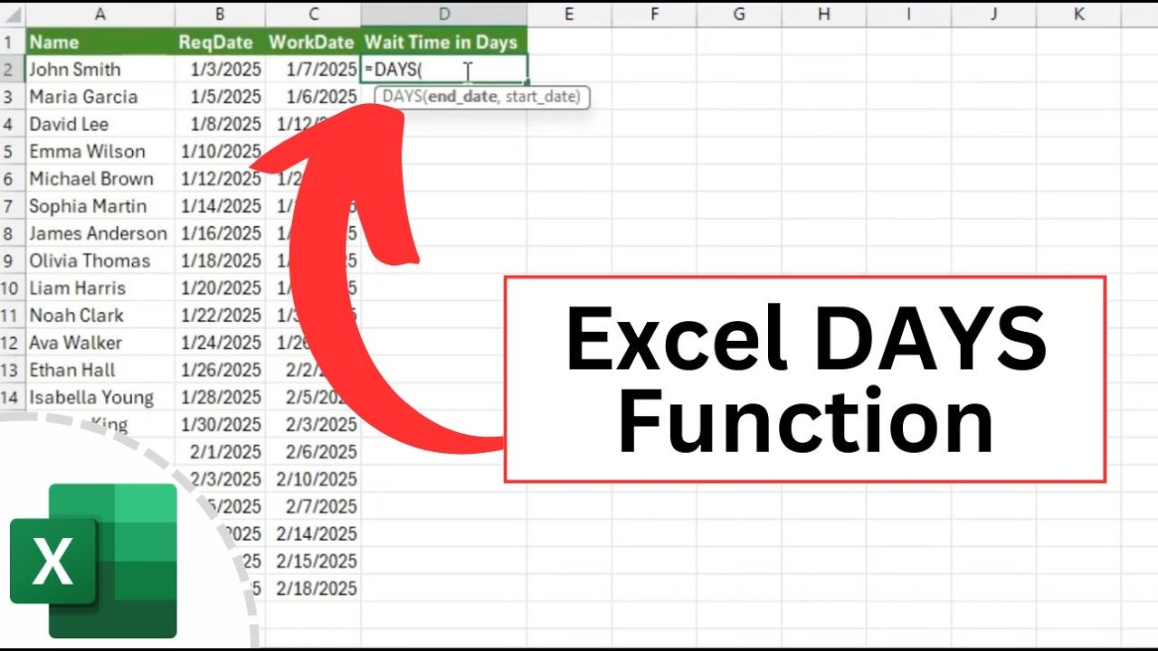 The Excel DAYS Function is INCREDIBLE (Easy Tutorial) - YouTube