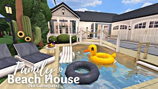 [roblox bloxburg] no gamepass family beach house 🌊 part 1 ꒰ build ꒱ - itapixca builds