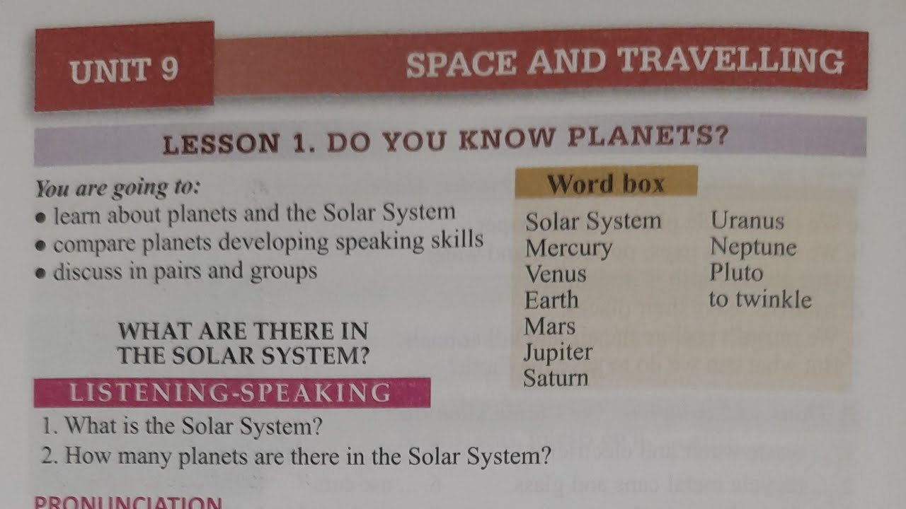6c sinif ingilis dili unit 9 lesson 1 Do you know planets sh 120121122123