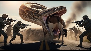 Brave Police Save Farm Animals from Giant Brown Python’s Deadly Attack 🐍 | Intense Animal Rescue